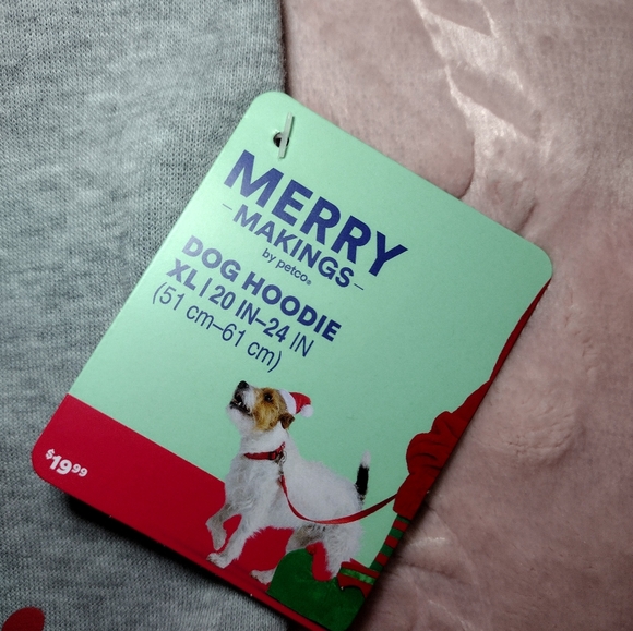 Merry Makings by Petco Sleigh All Day Gray Dog Hoodie Size XL NWT - Picture 3 of 6